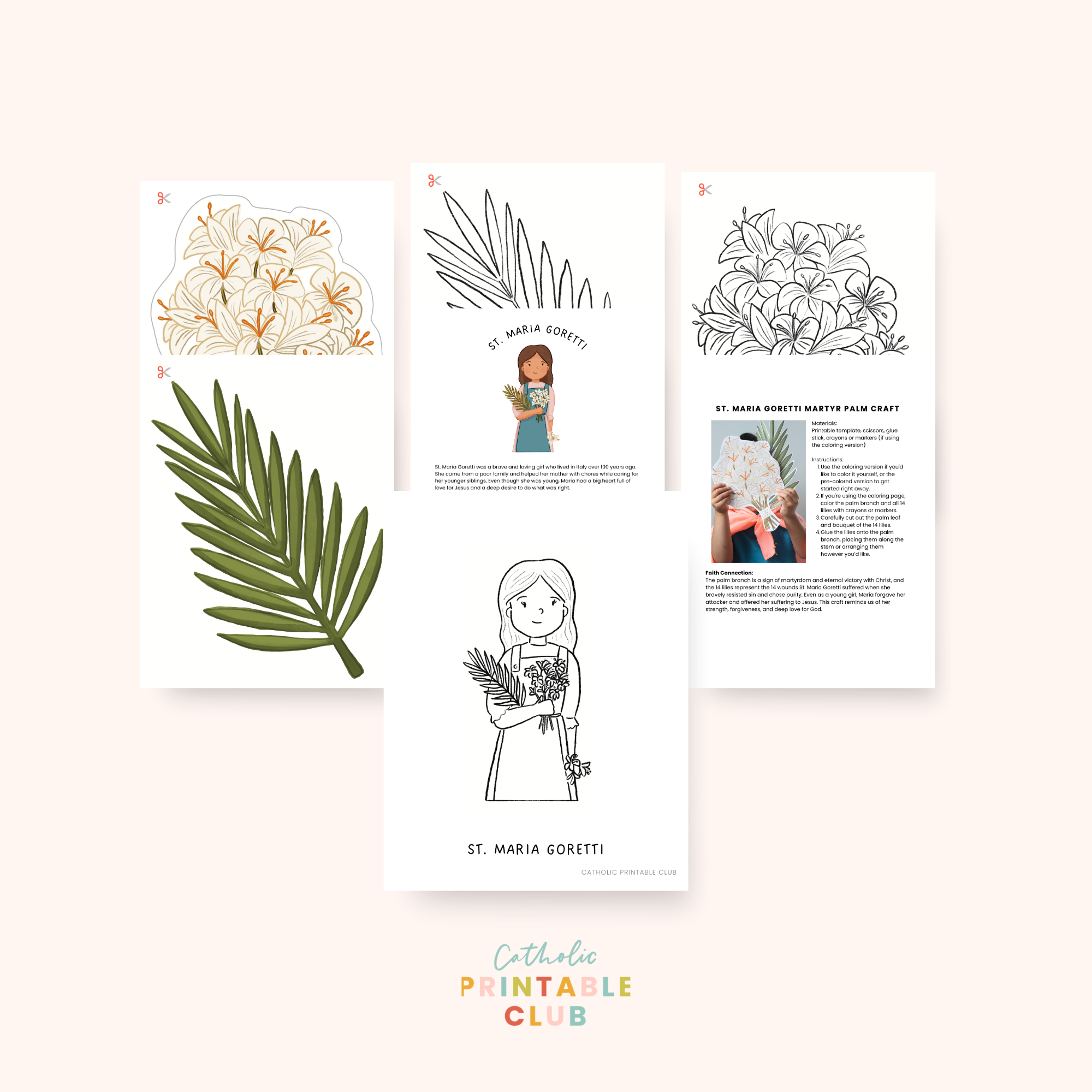 St. Maria Goretti Coloring Page & Activity Bundle – Catholic Printable Club
