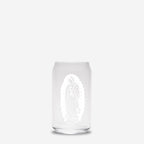 Our Lady of Guadalupe Glass Can Cup | Catholic Iced Coffee Glass with Straw