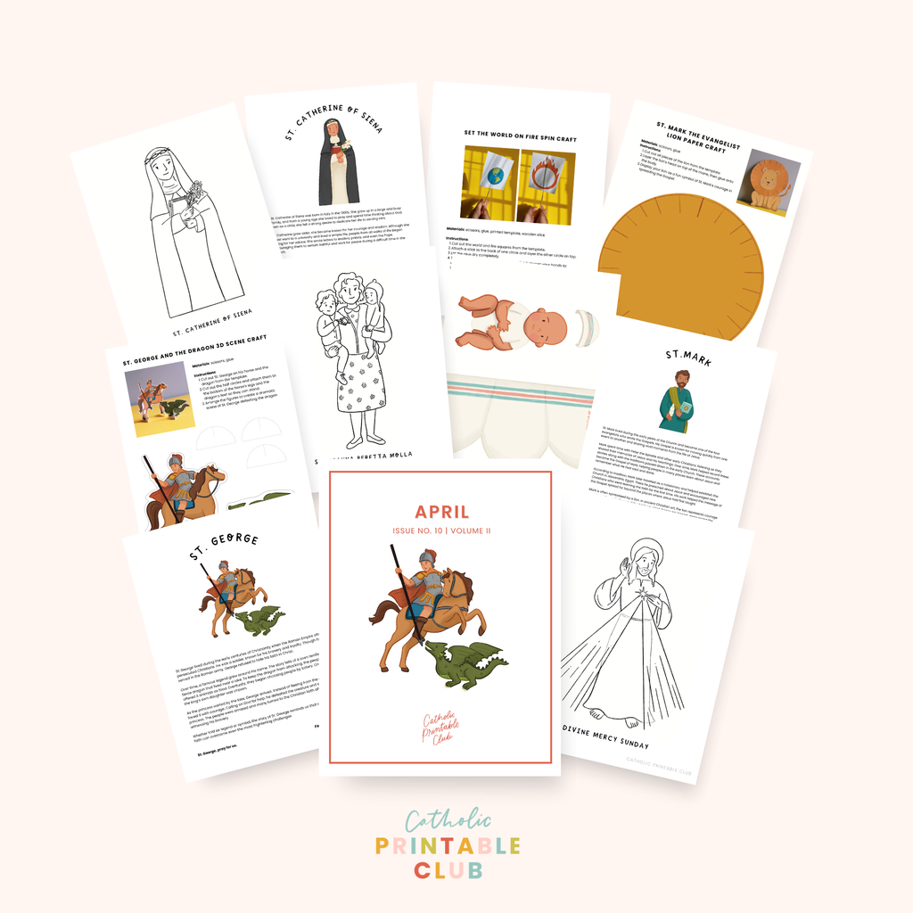 April Printable Pack (Vol. 2) | Catholic Coloring Pages and Crafts