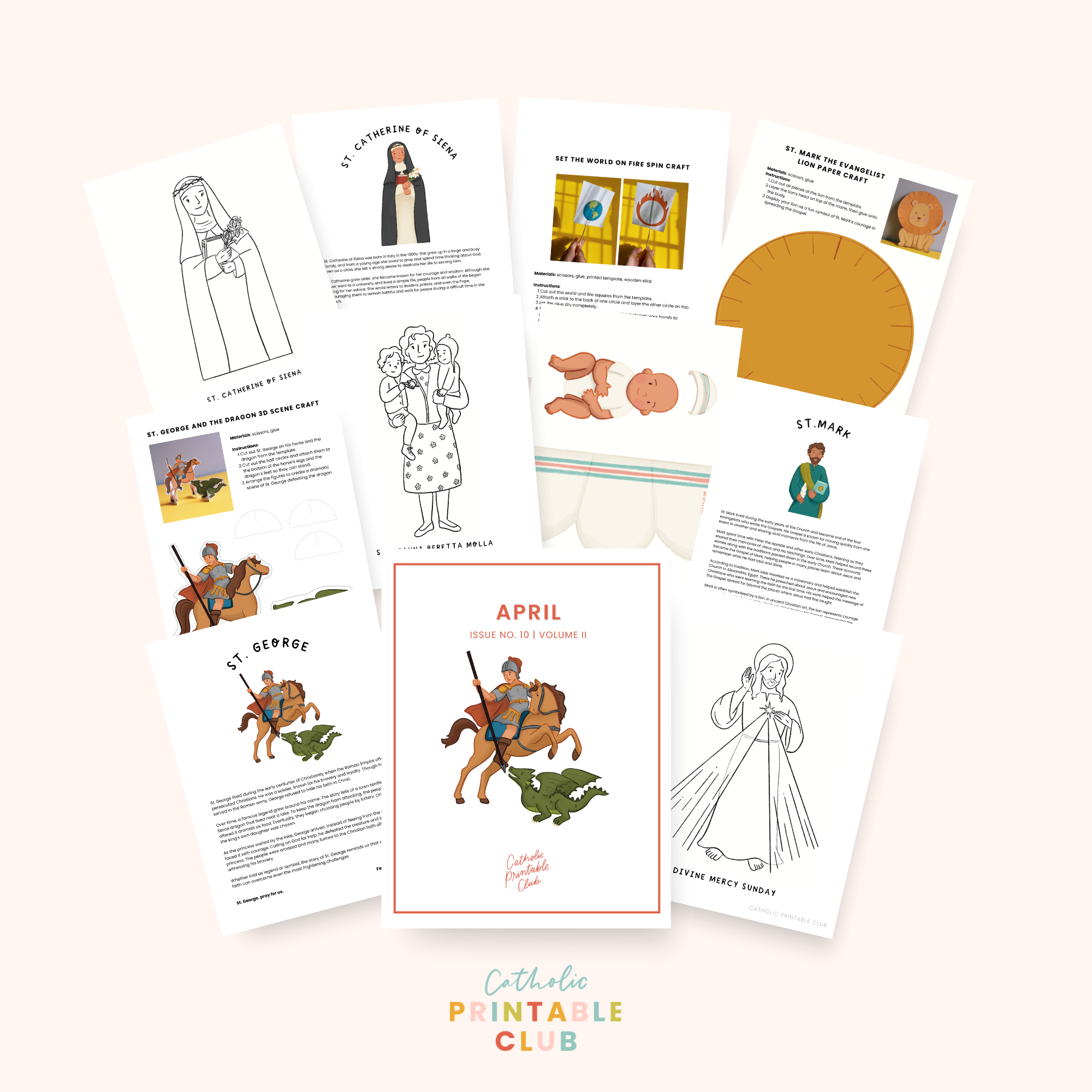 April Printable Pack (Vol. 2) | Catholic Coloring Pages and Crafts