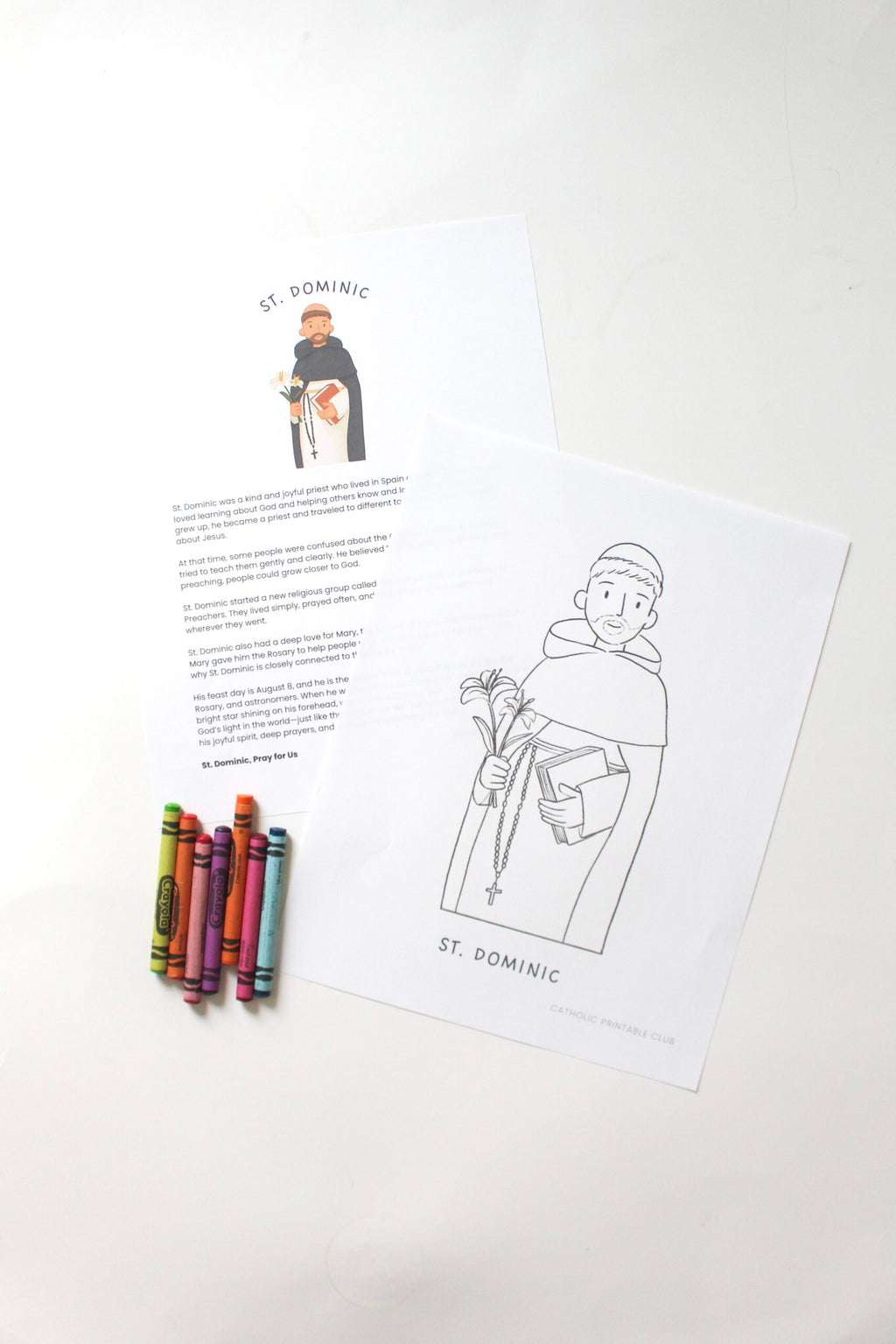 St. Dominic Activity Bundle: Coloring Page & Mini Telescope Craft
