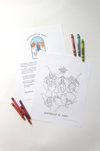 Queenship of Mary Activity Bundle: Coloring Page & Coronation Paper Doll Craft