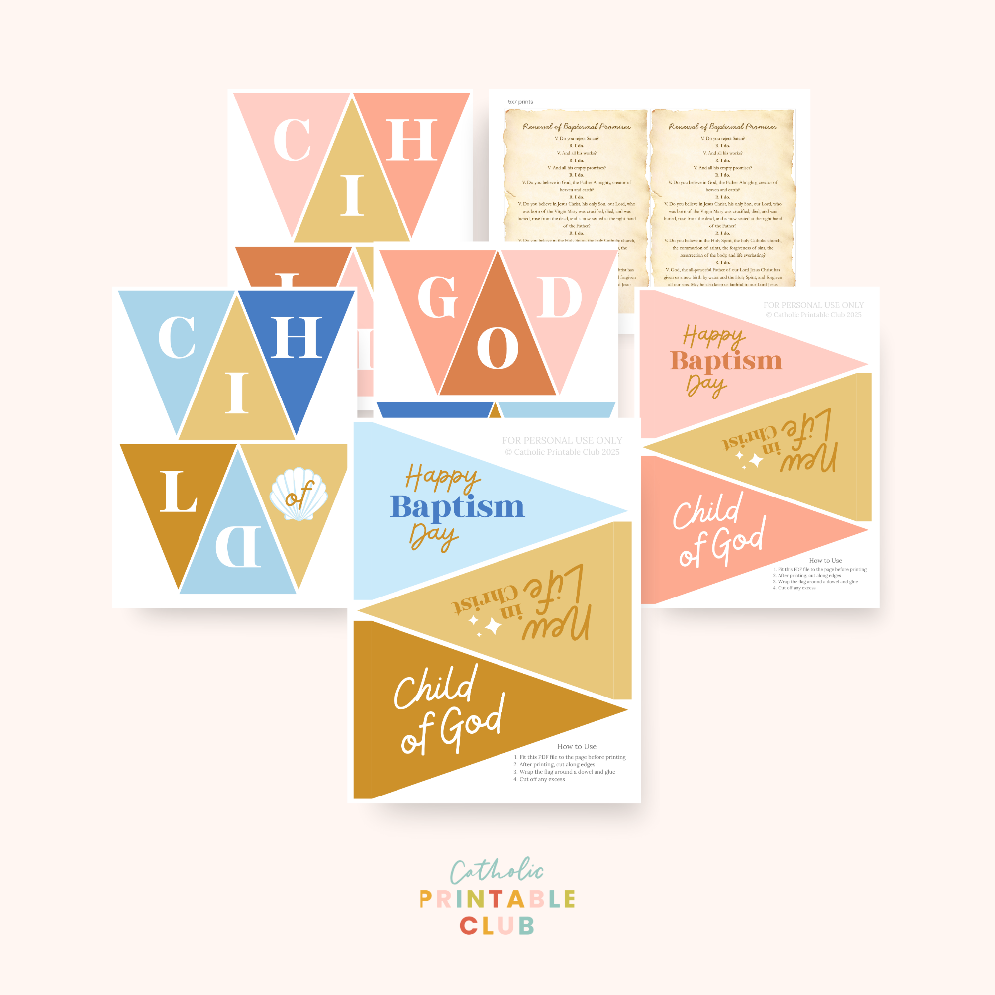 Baptism Printable Party Set - Catholic Celebration – Catholic Printable ...