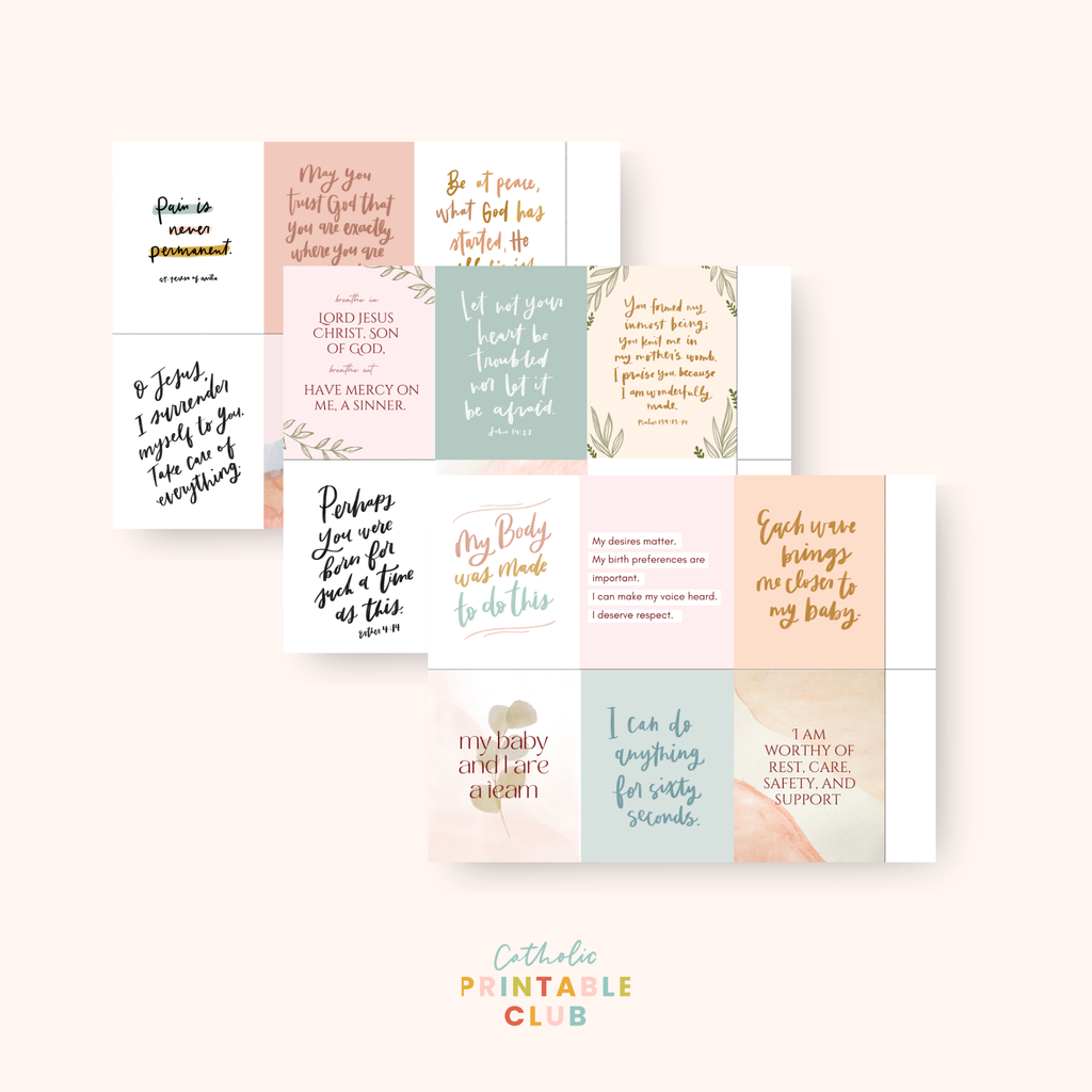 Catholic Birth Affirmations Printables