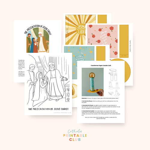 February Printable Pack | Catholic Coloring Pages and Crafts
