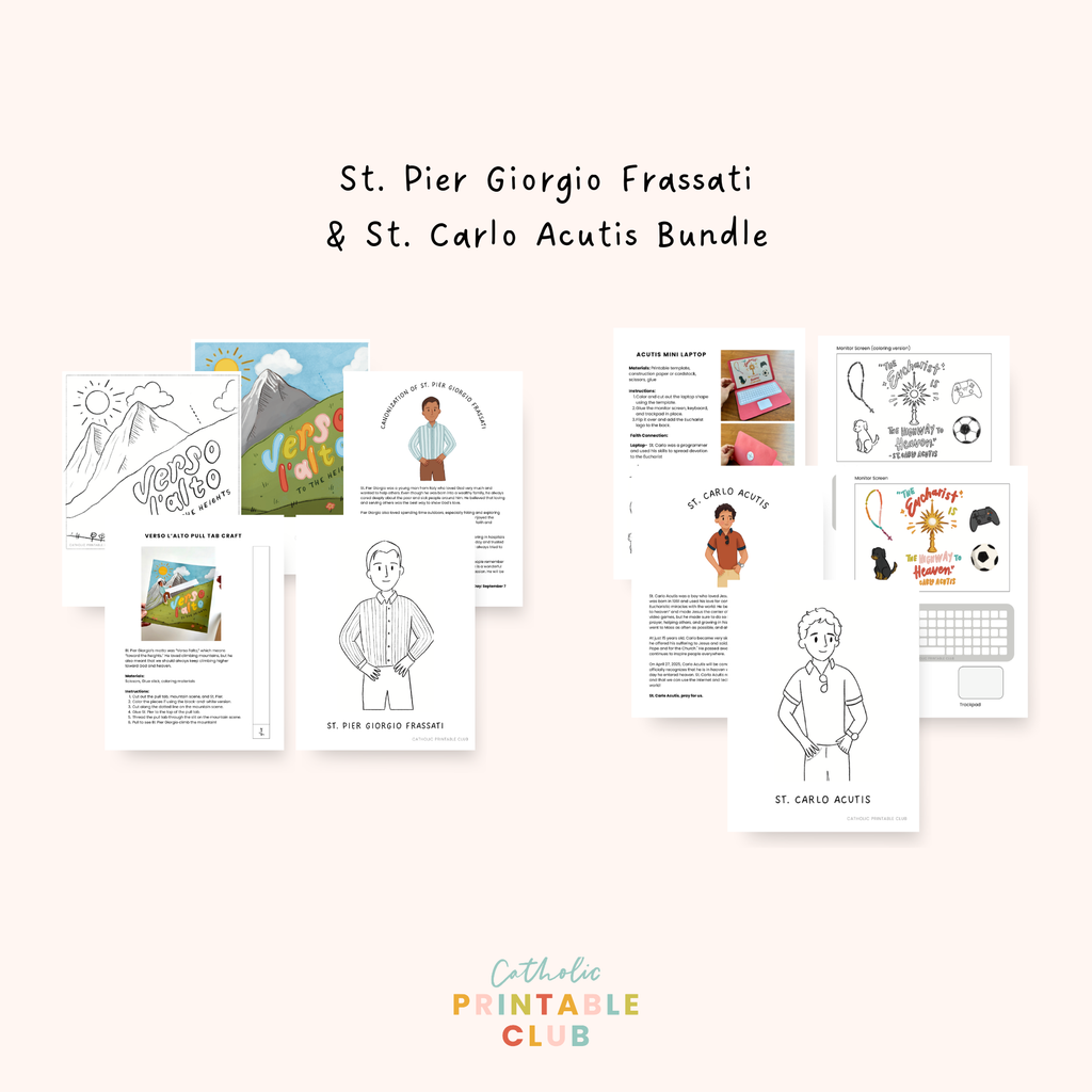 Modern Saints Activity Bundle: St. Carlo Acutis & St. Pier Giorgio Frassati