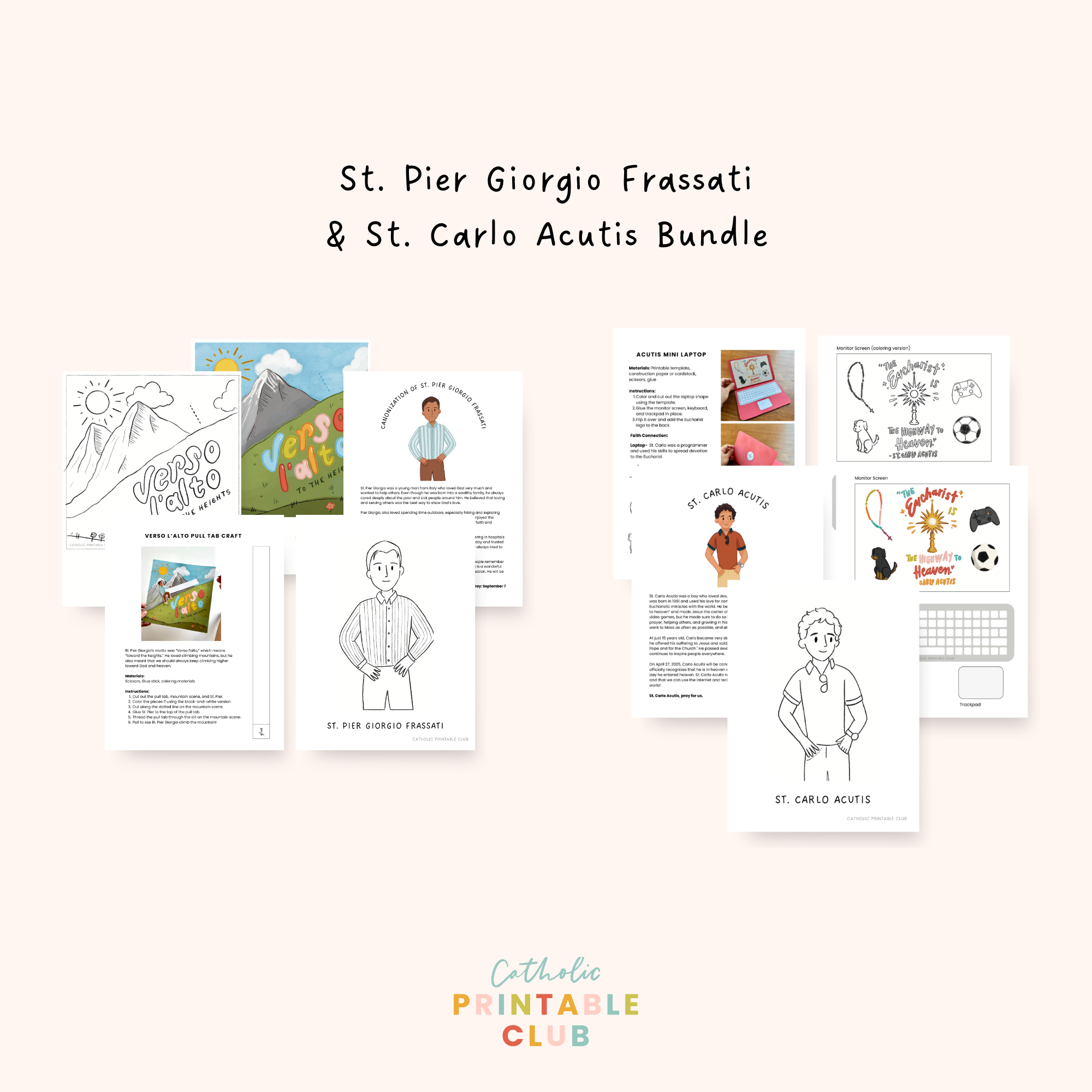 Modern Saints Activity Bundle: St. Carlo Acutis & St. Pier Giorgio Frassati