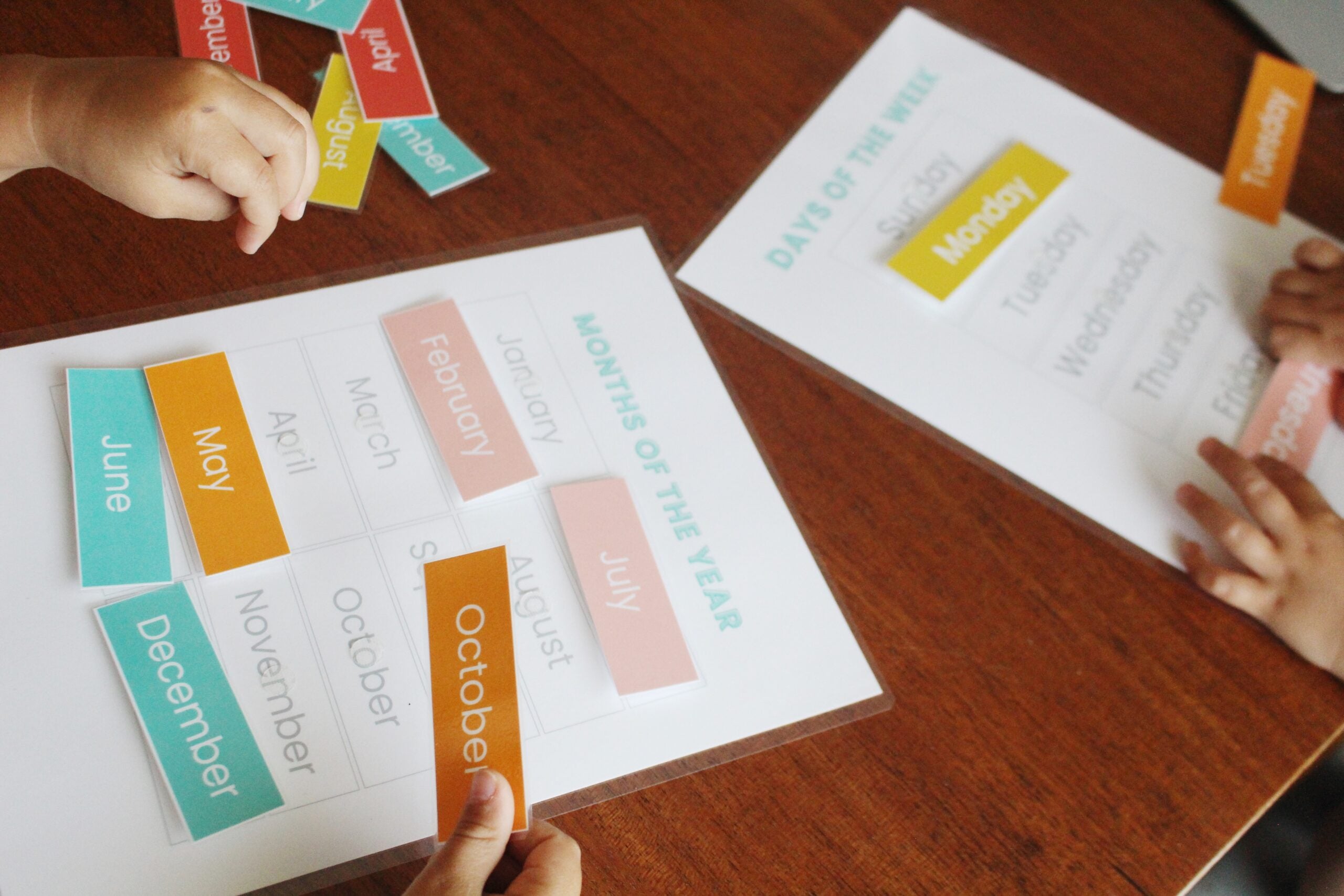 Catholic Daily Calendar, Days of the Week, Months of the Year Charts Bundle