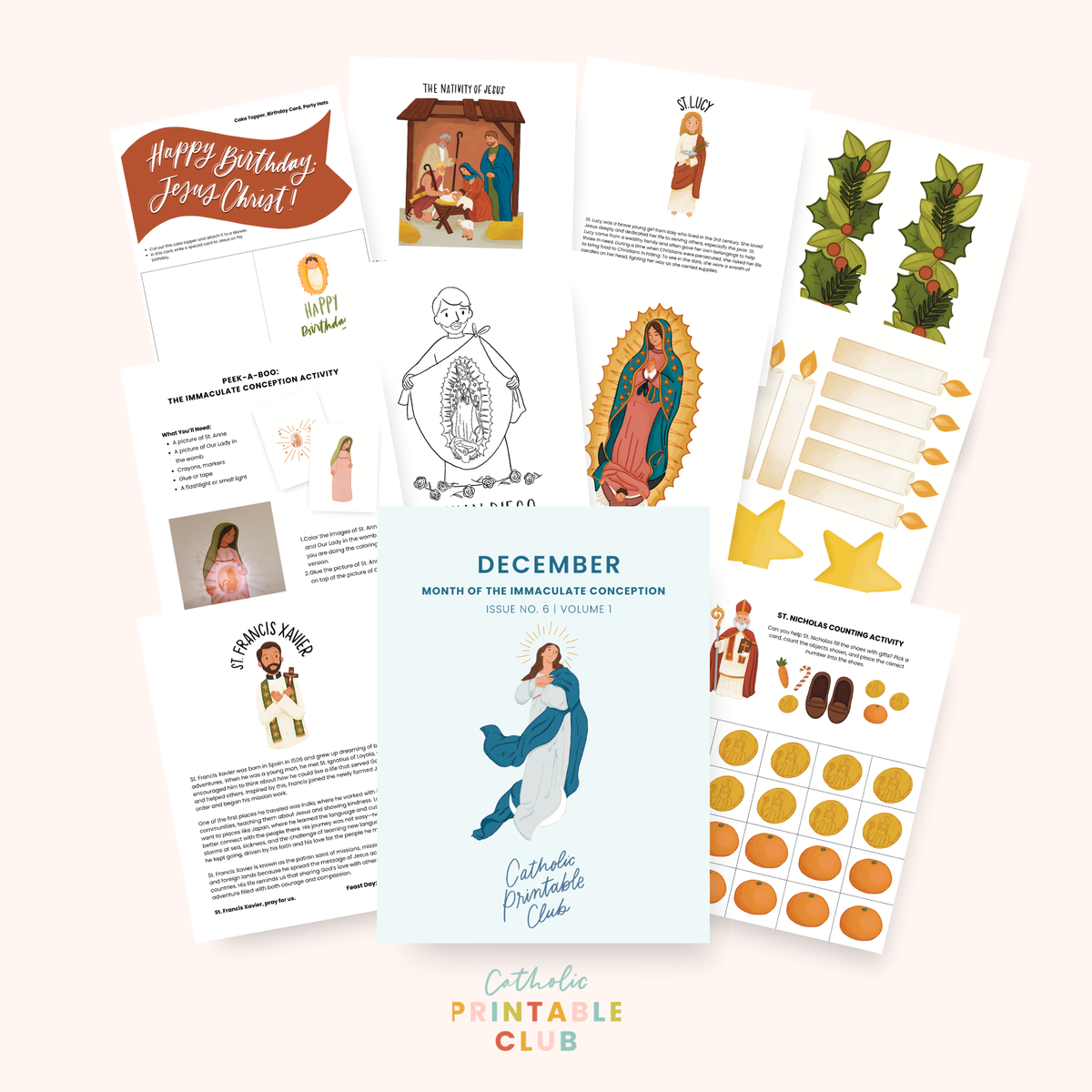 December Catholic Printable Pack - Advent Coloring Pages & Activities ...