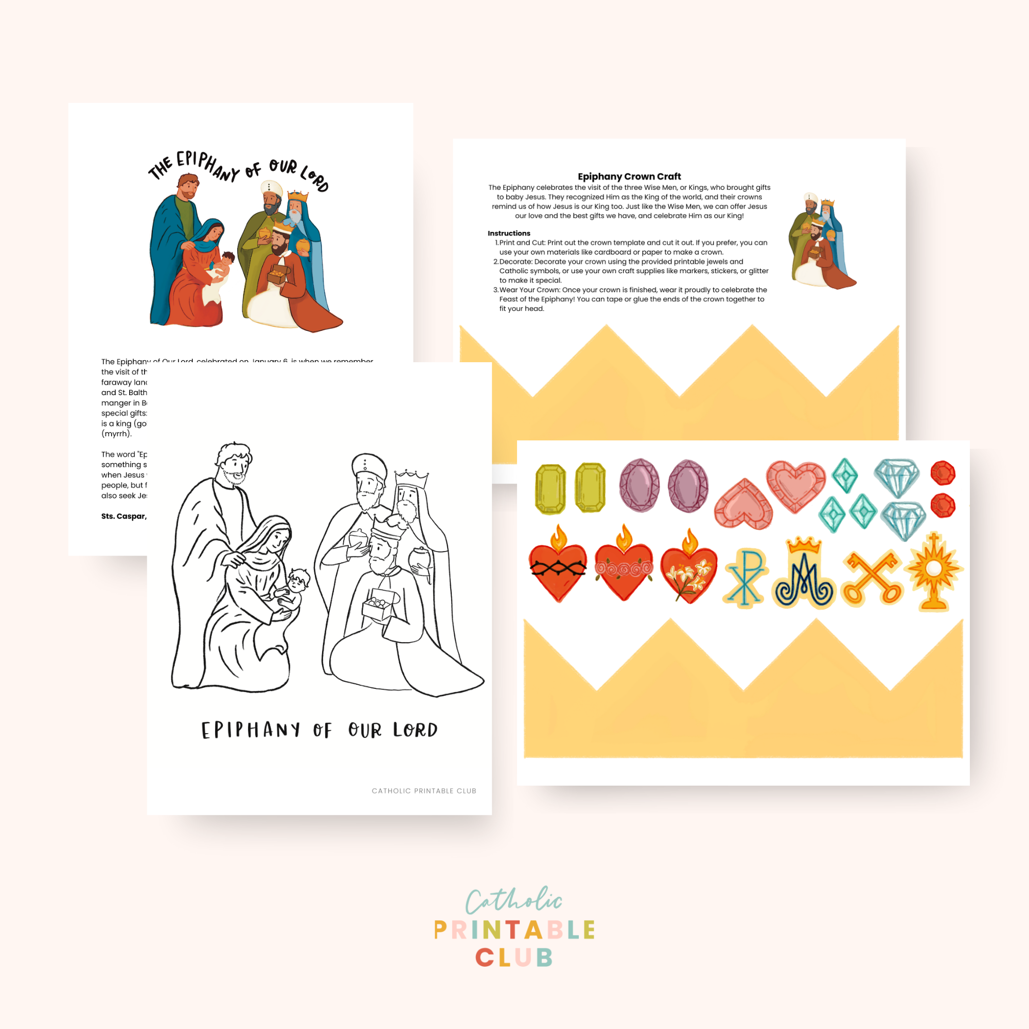 January Printable Pack | Catholic Coloring Pages and Crafts
