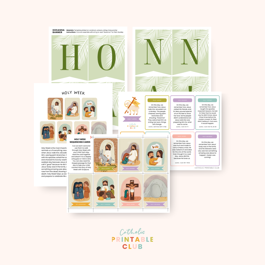 Holy Week Bundle: Sequencing Cards and Palm Sunday Banner