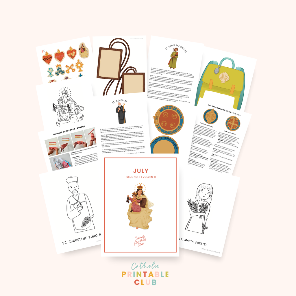 July Printable Pack (Vol. 2) | Catholic Coloring Pages and Crafts