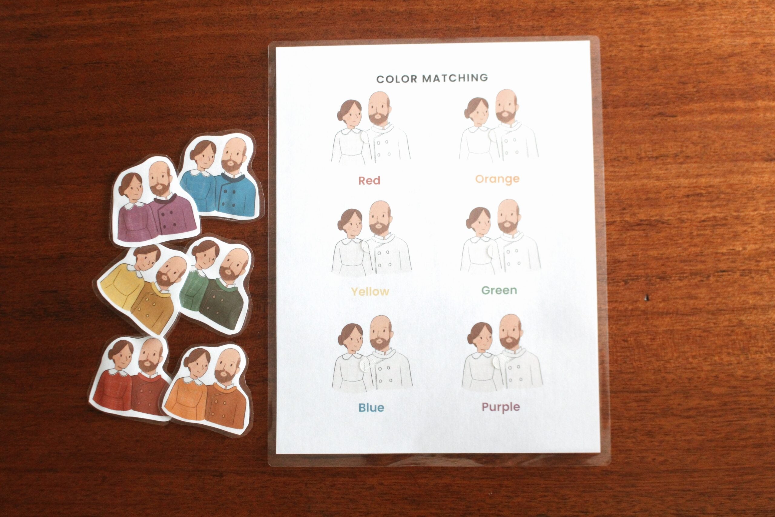 Sts. Zelie and Louis Martin Activity Pack: Coloring Page & Color Matching Game