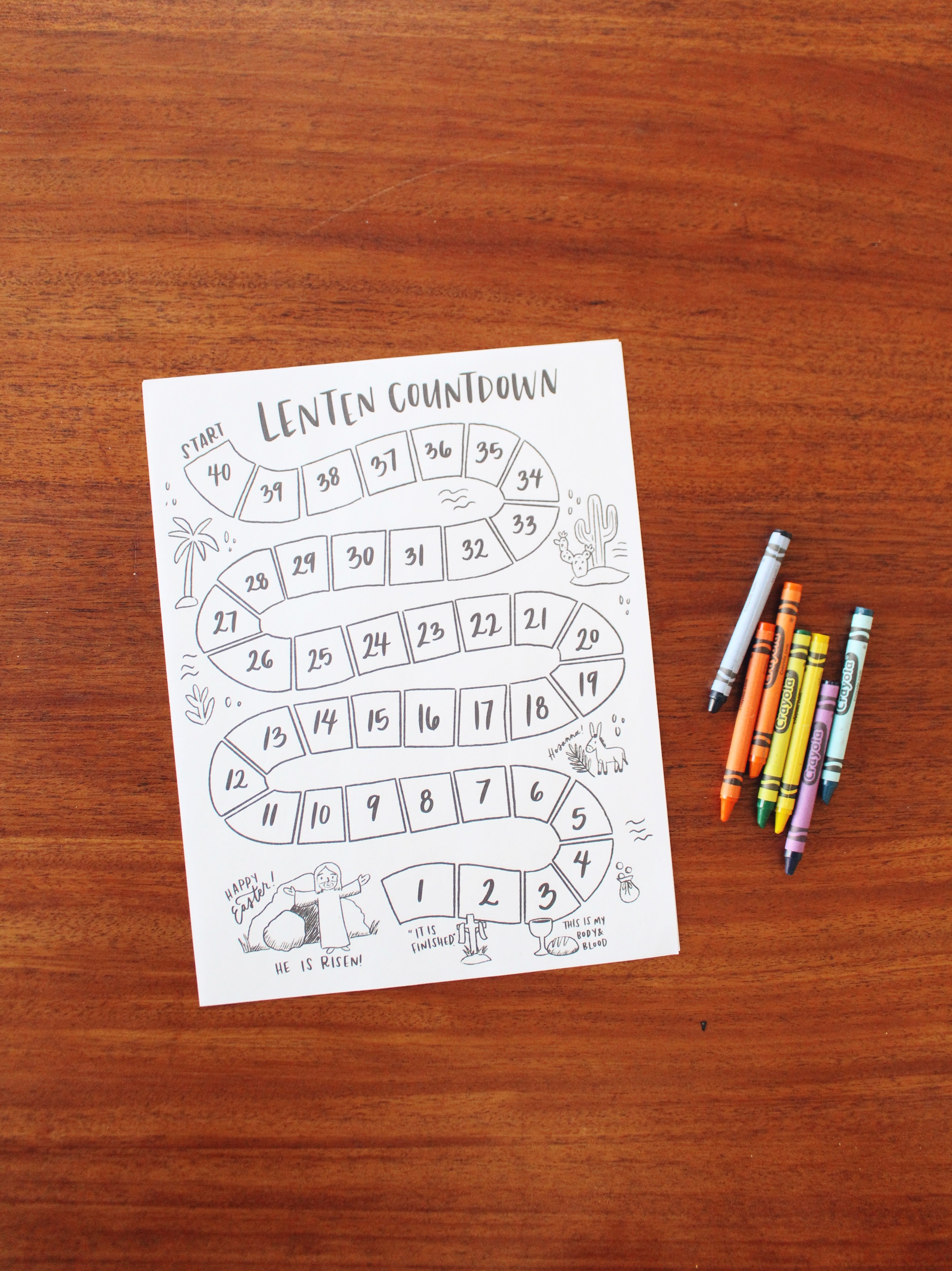 Lent Coloring Countdown