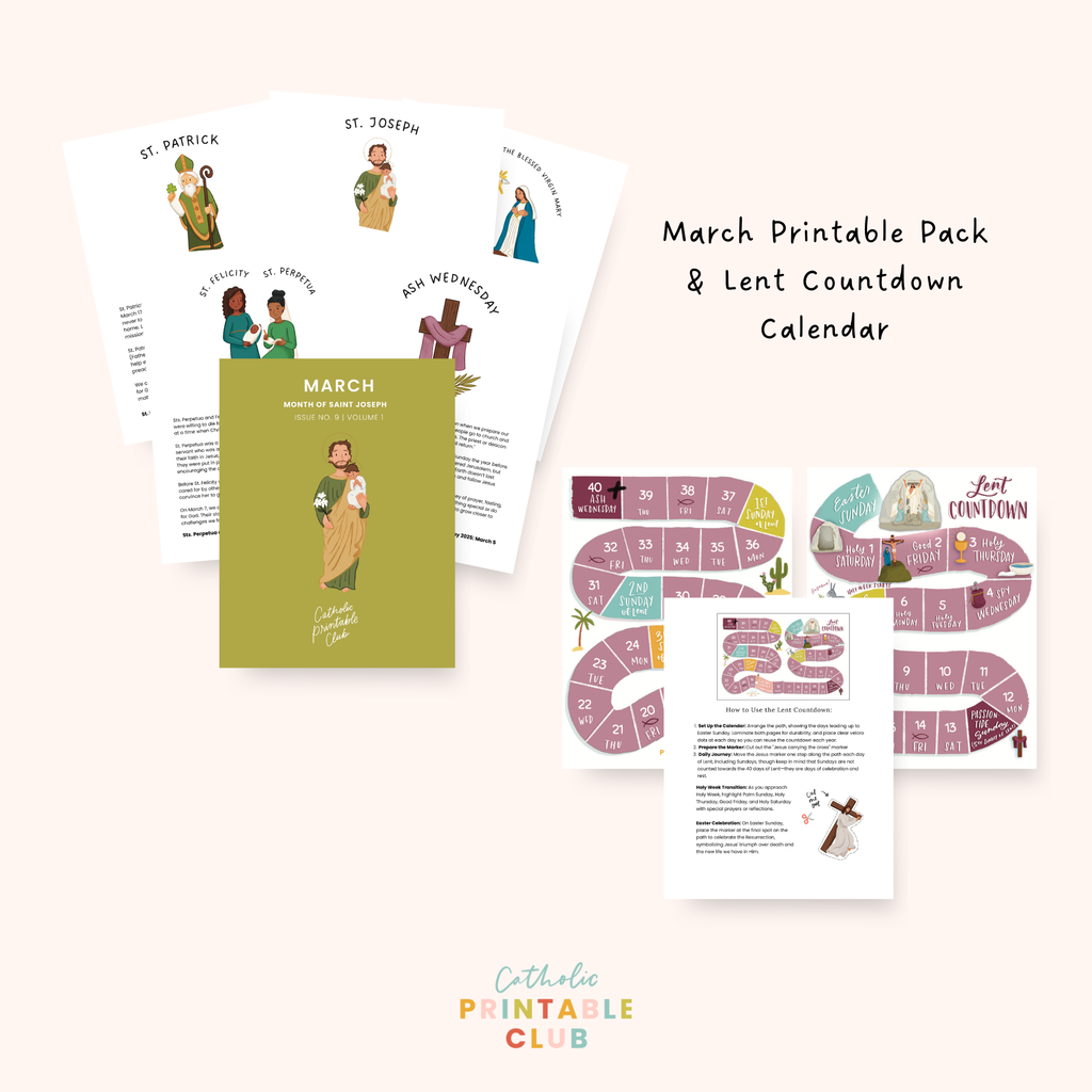 March Printable Pack & Lent Countdown Calendar Bundle