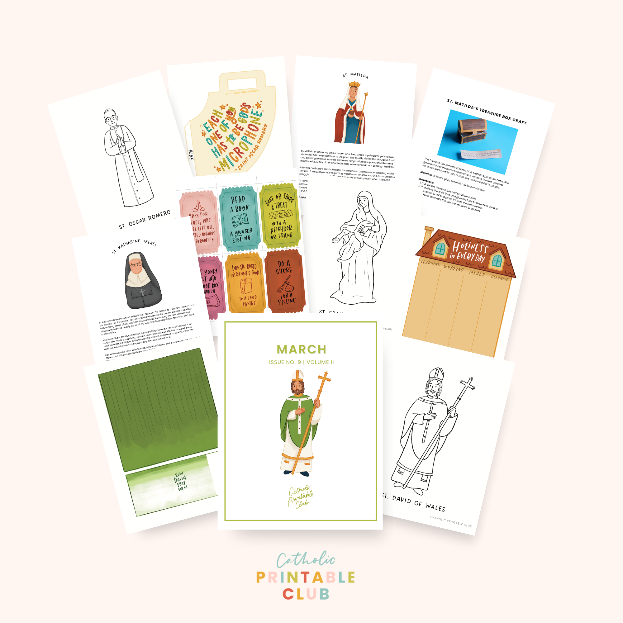 March Printable Pack (Vol. 2) | Catholic Coloring Pages and Crafts