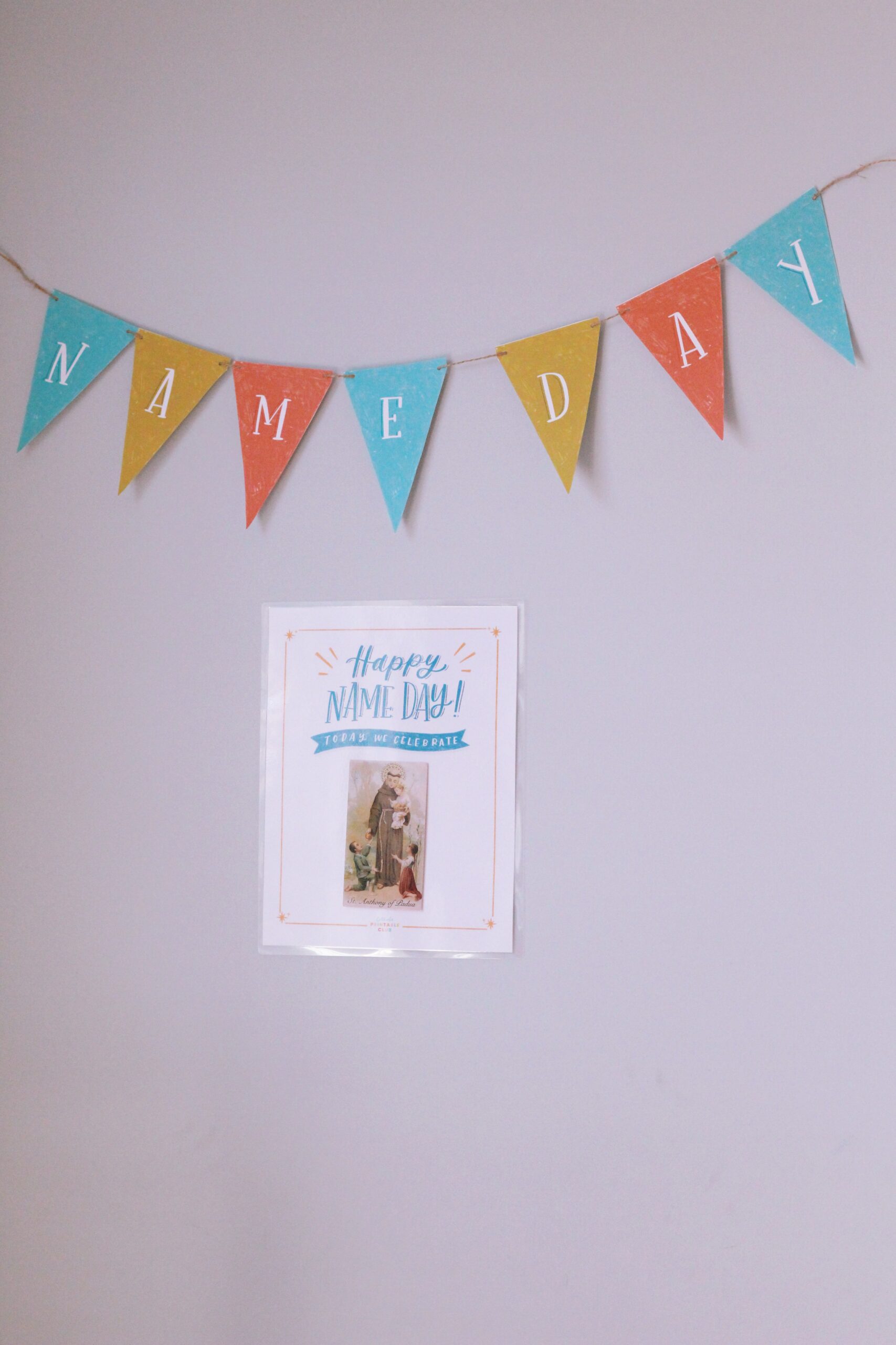 Catholic Name Day Printable Decorations | Happy Name Day Banner and Signs