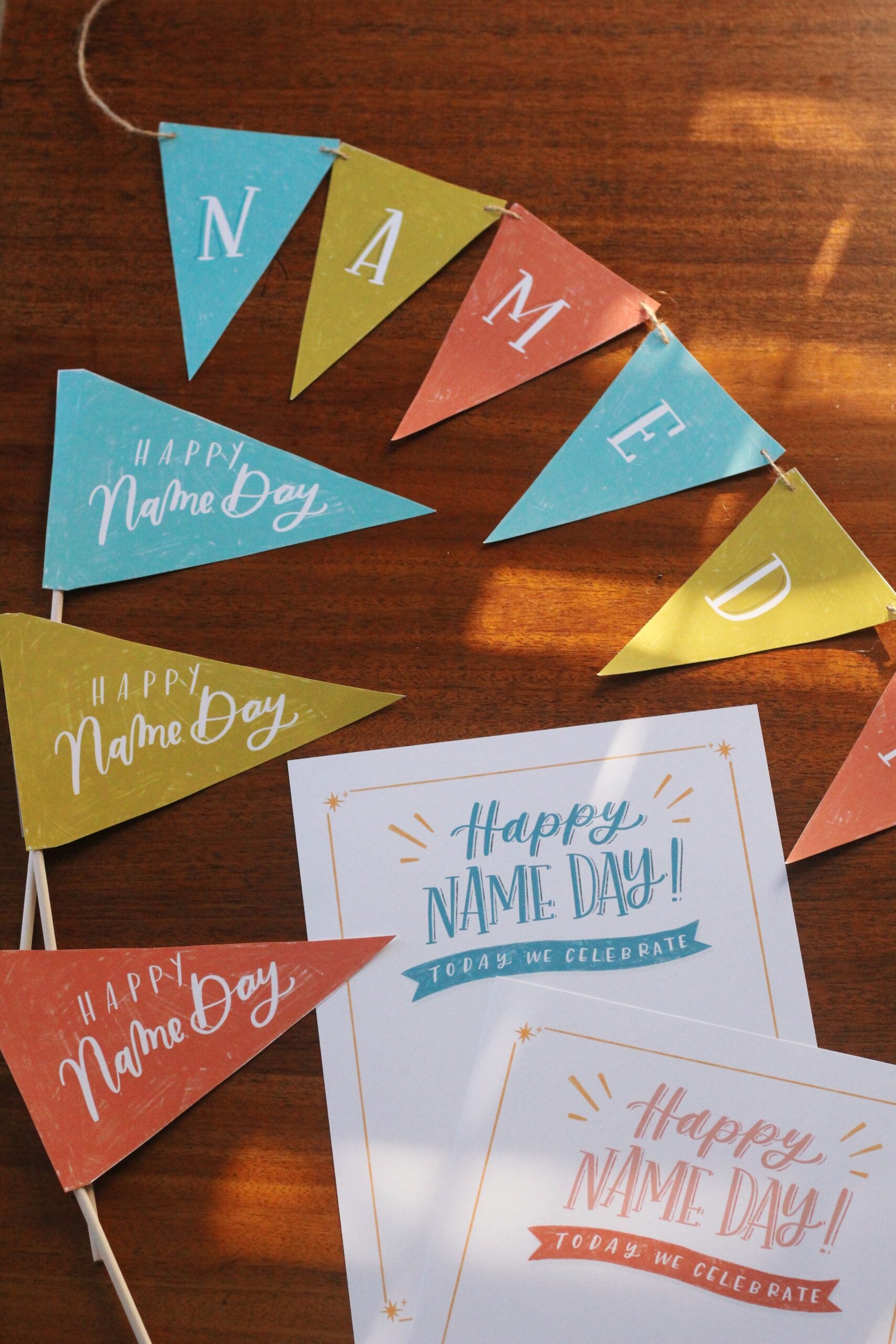 Catholic Name Day Printable Decorations | Happy Name Day Banner and Signs