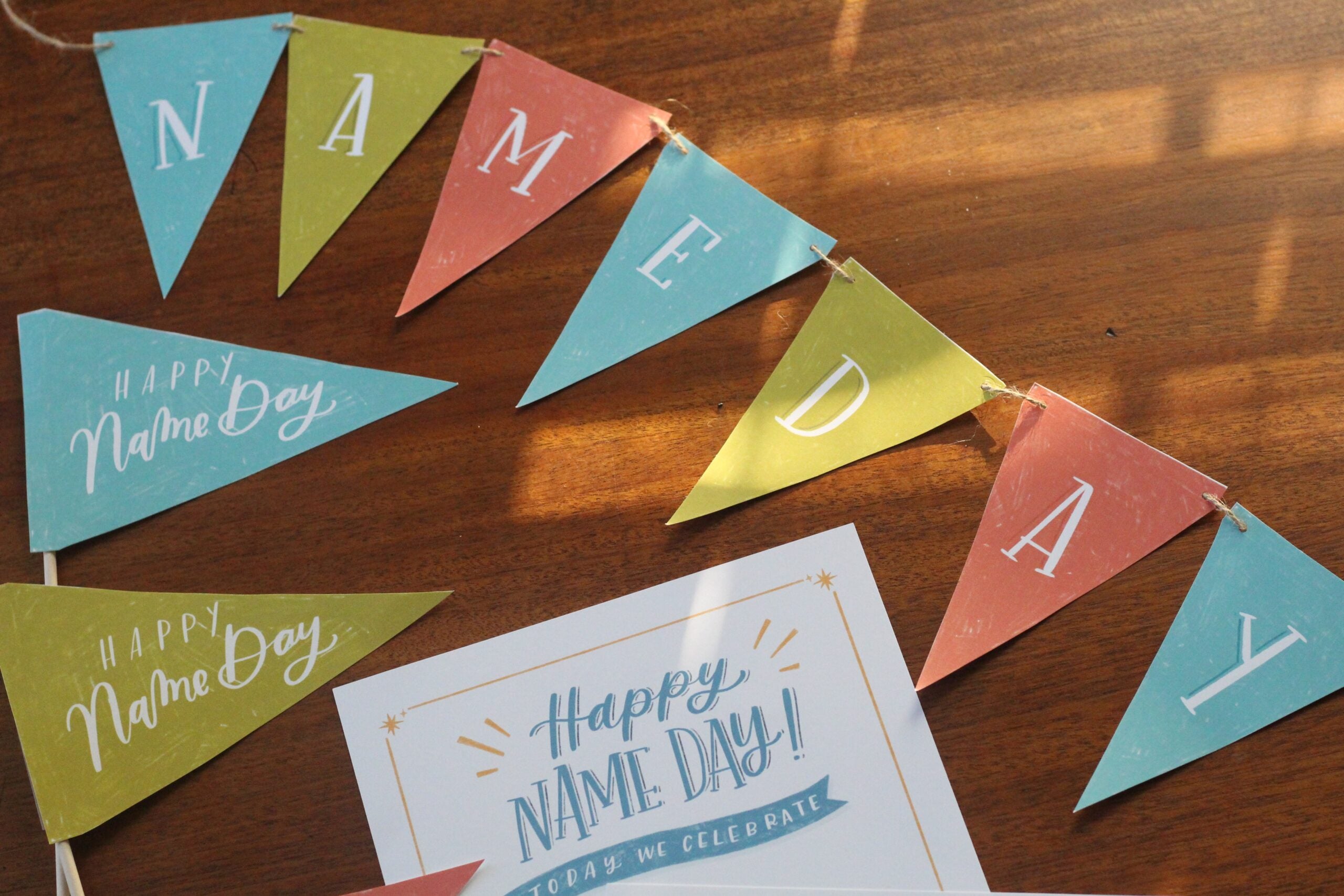 Catholic Name Day Printable Decorations | Happy Name Day Banner and Signs