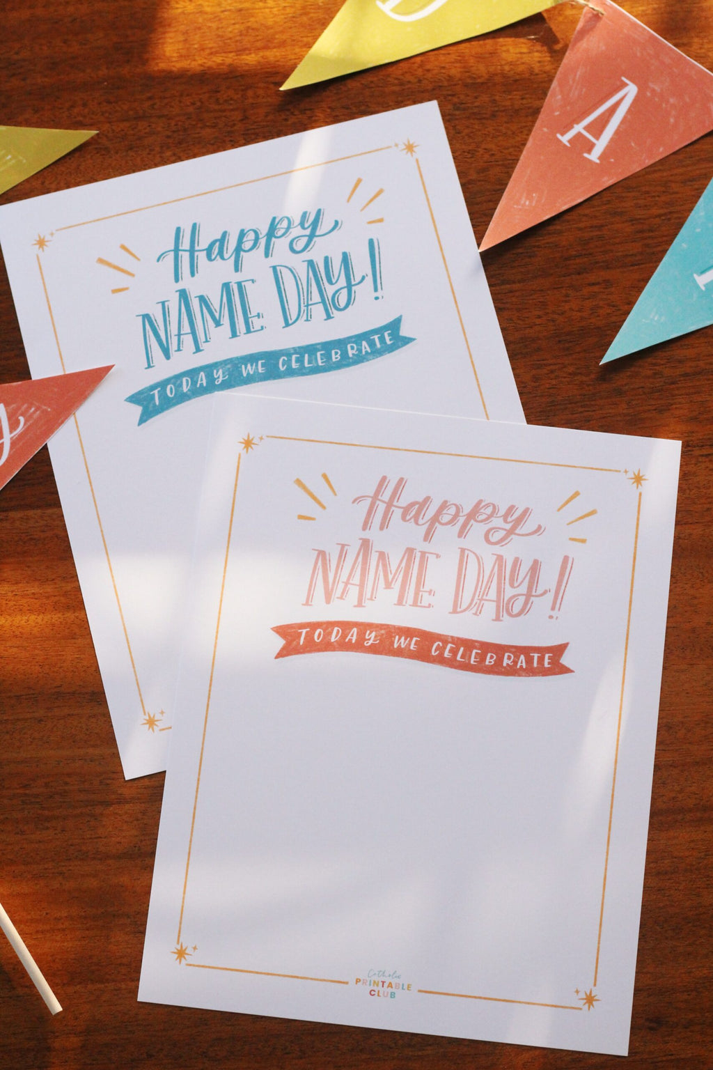 Catholic Name Day Printable Decorations | Happy Name Day Banner and Signs