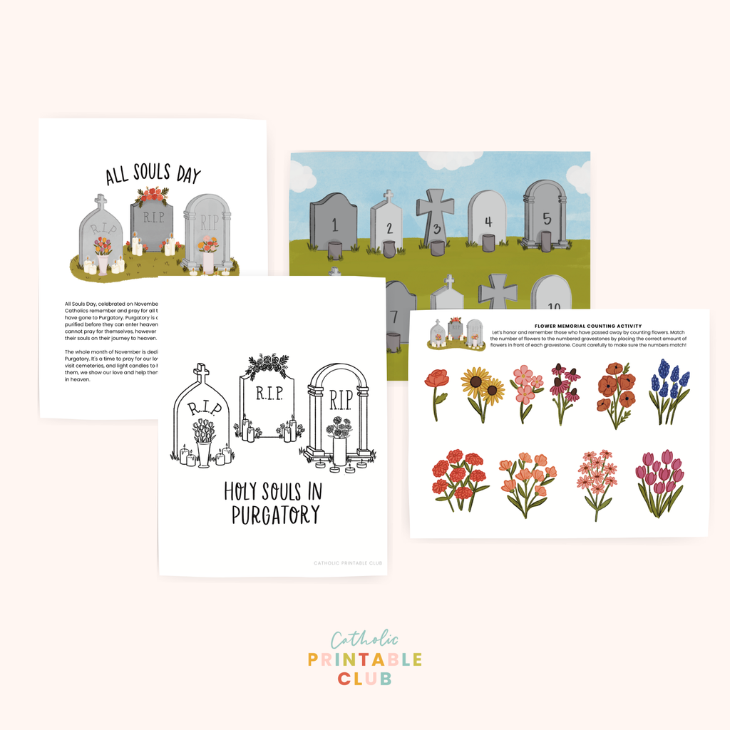 November Catholic Printable Pack All Souls Day & Saint Activities