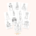 November Saint Coloring Pages, PDF File, Instant Download