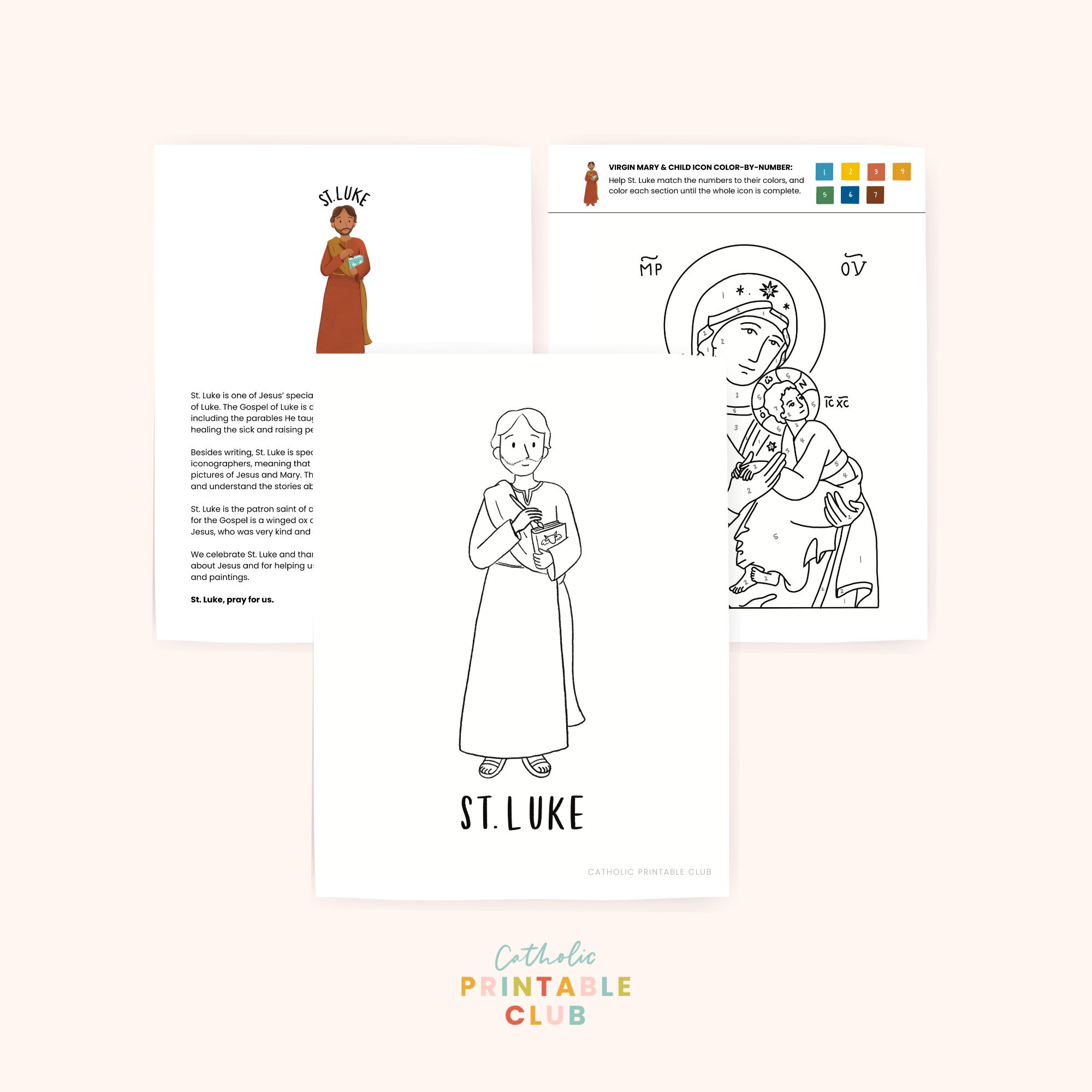 October Printable Pack (Vol. 1): Catholic Coloring Pages, Saint Stories, and Activities