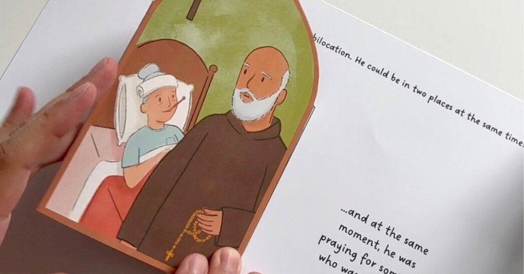 St. Padre Pio Activity Bundle: Coloring Page & Lift-the-Flap Bilocation Craft