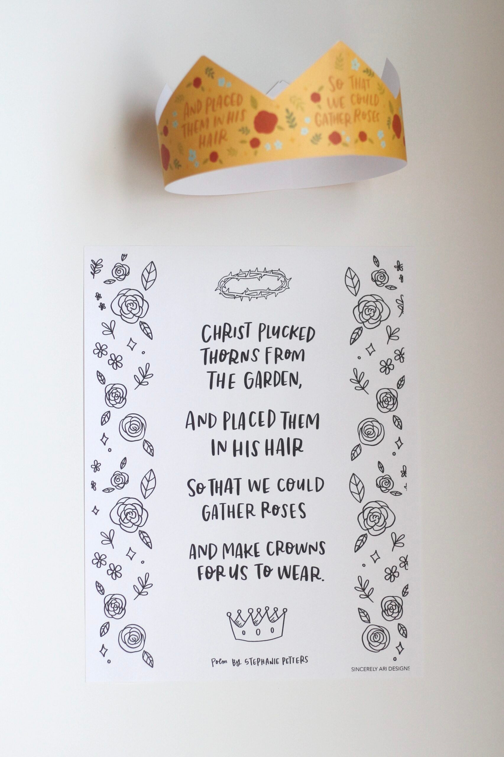 Easter Poem Crown & Coloring Pages