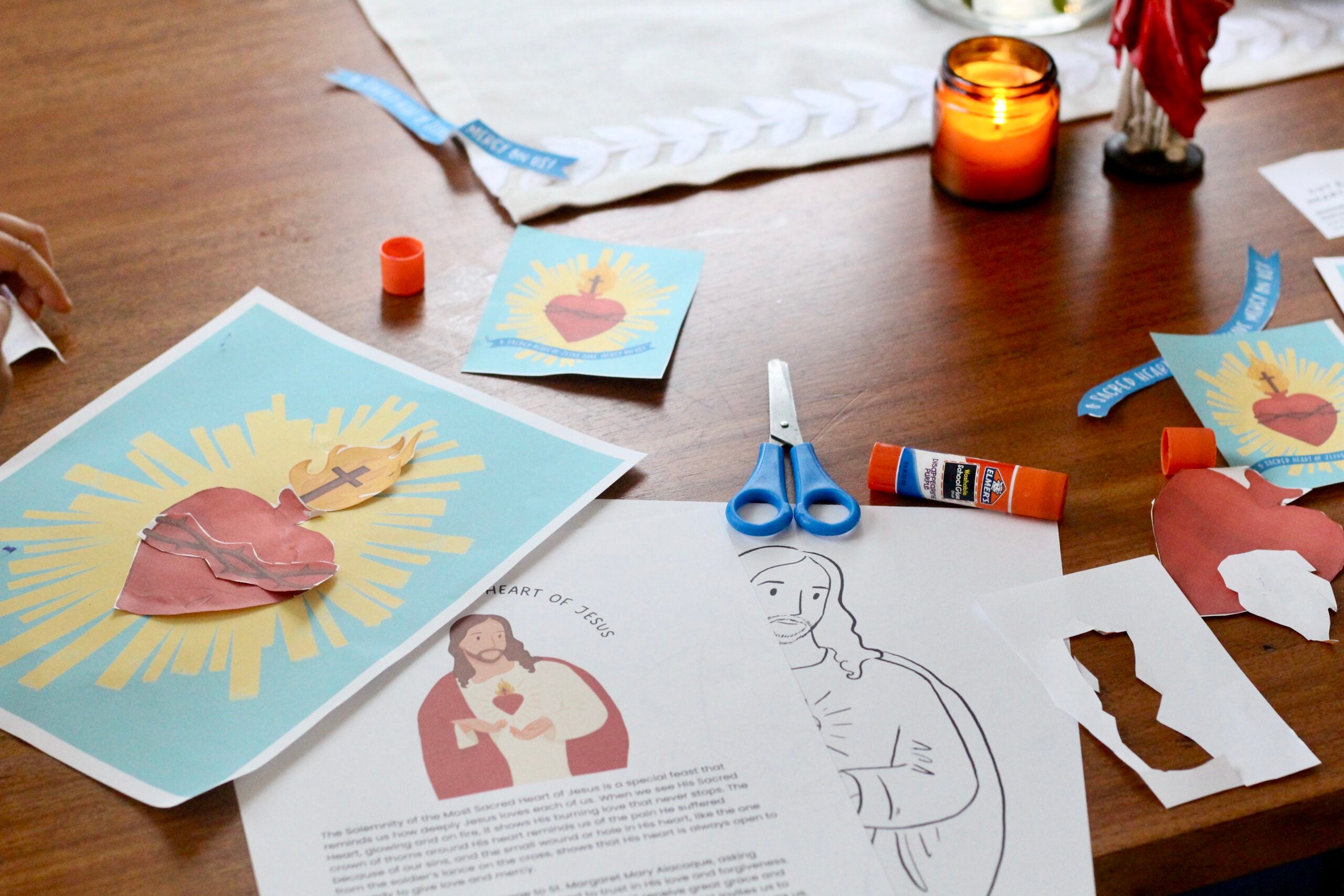 Sacred Heart of Jesus Activity Bundle: Coloring Page & Heart of Jesus Craft