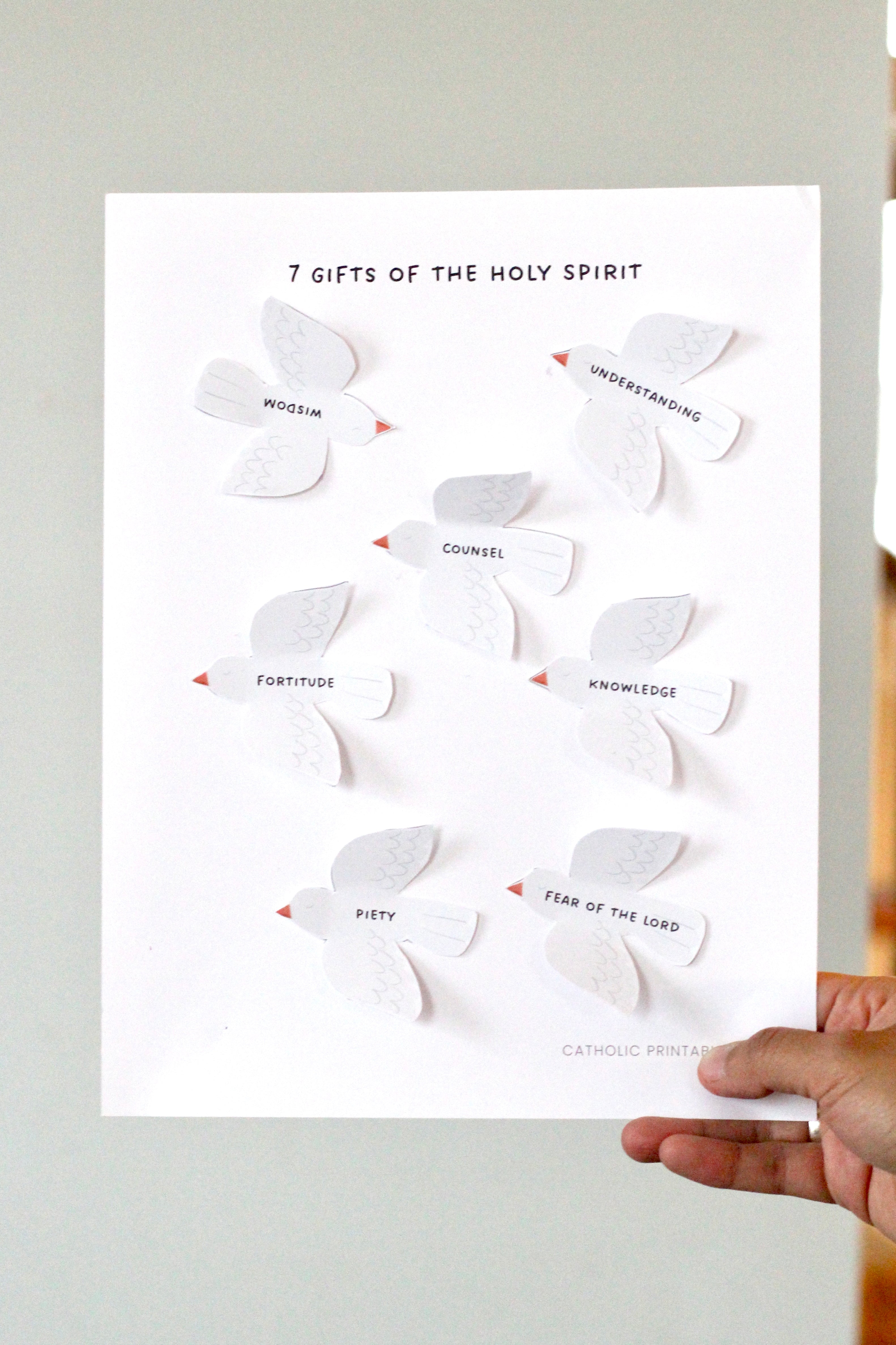 Pentecost Activity Bundle: Coloring Page & 7 Gifts of the Holy Spirit Craft