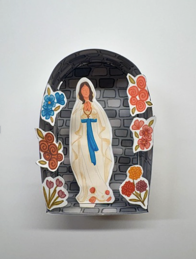 Our Lady of Lourdes Activity Bundle: Coloring Page & Mini Printable Grotto