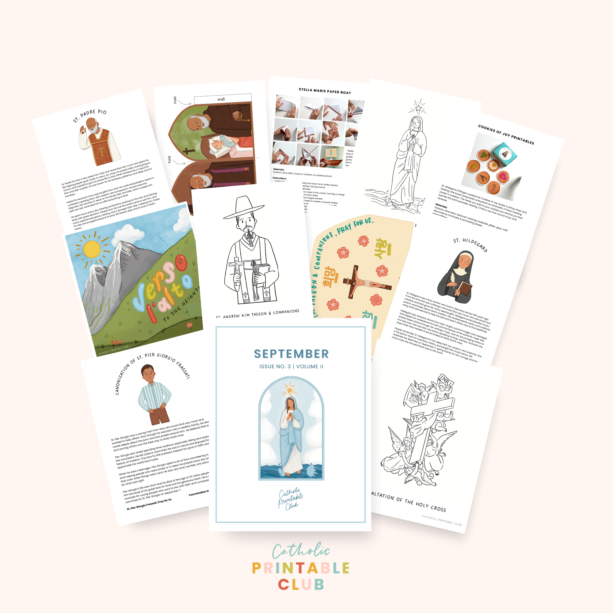 September Printable Pack (Vol. 2) | Catholic Coloring Pages and Crafts