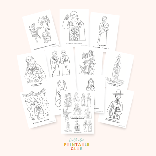 Fall with the Saint Coloring Pages - Catholic Printable Club