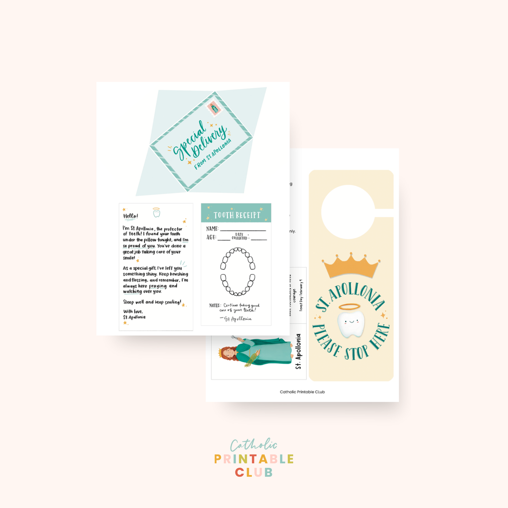 St. Apollonia Printable Bundle, Catholic Tooth Fairy
