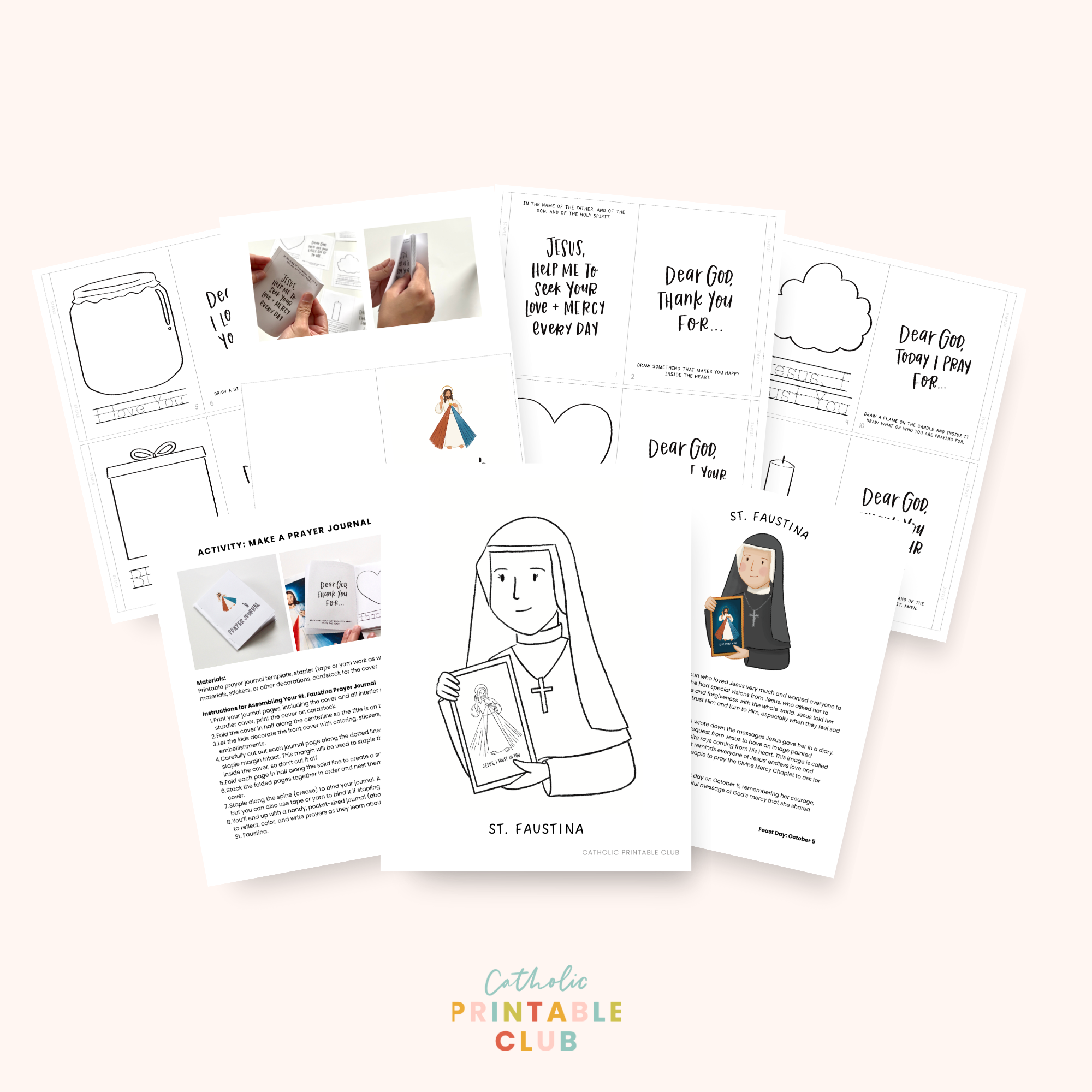 St. Faustina Activity Bundle: Coloring Page & Prayer Journal