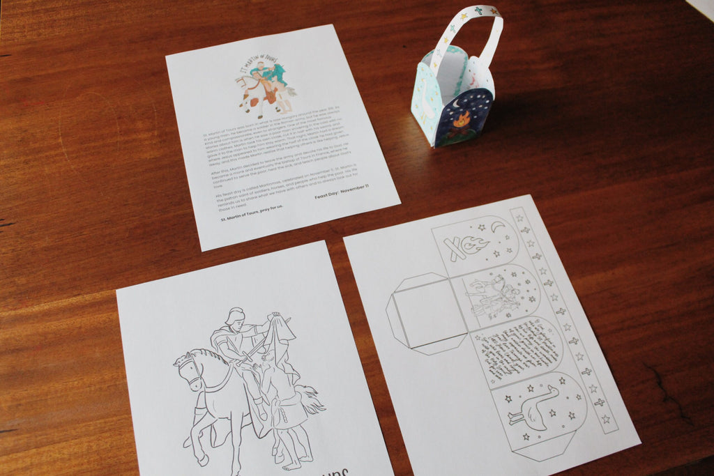 St. Martin of Tours Activity Bundle: Coloring Page & Martinmas Lantern