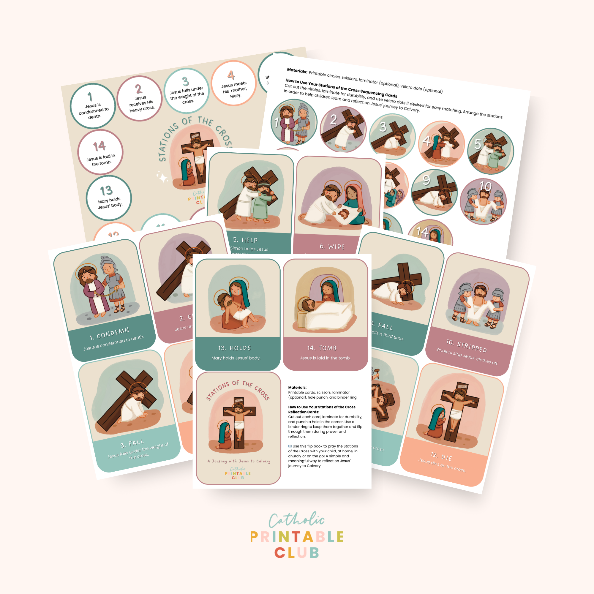 Stations of the Cross Bundle: Reflection & Sequencing Cards (PARISH LICENSE)