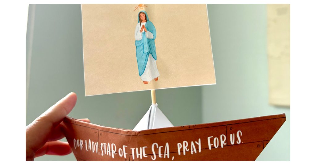 Our Lady Star of the Sea Activity Bundle: Coloring Page & Paper Boat Craft