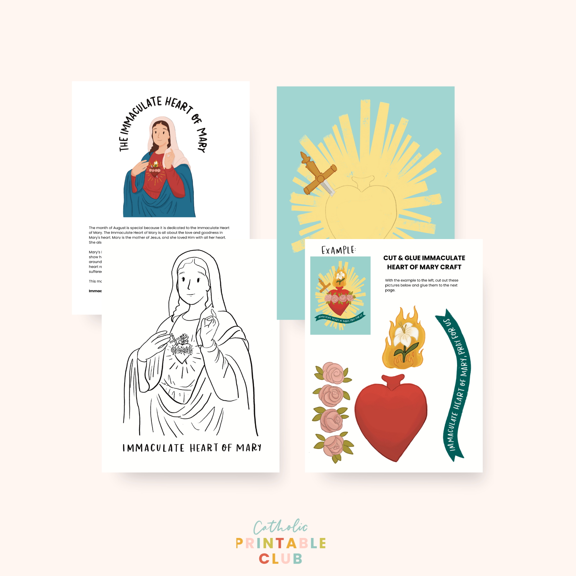 August Printable Pack  (Vol. 1) | Catholic Coloring Pages and Activities