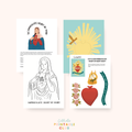 August Immaculate Heart of Mary Coloring Page & Gluing Activity Bundle