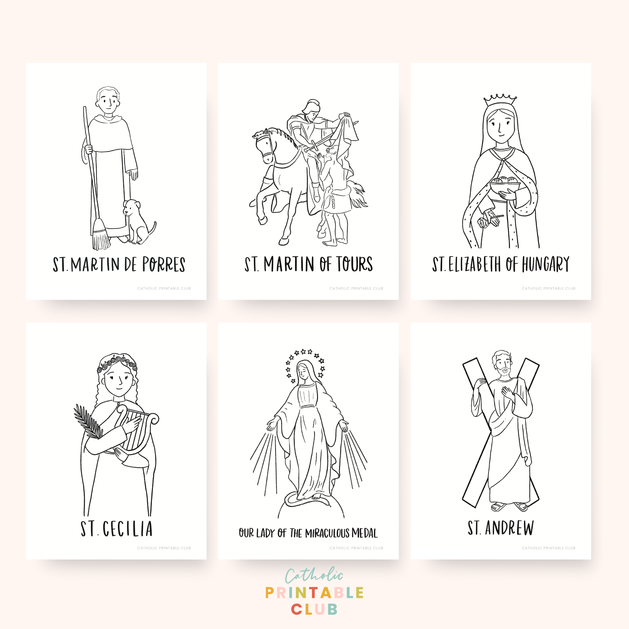 November Printable Pack (Vol. 1): Catholic Coloring Pages, Saint Stories, and Activities