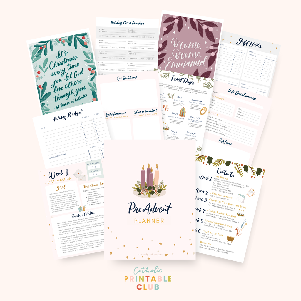 Pre-Advent Planner, Catholic Holiday Printable Planner (Group License)
