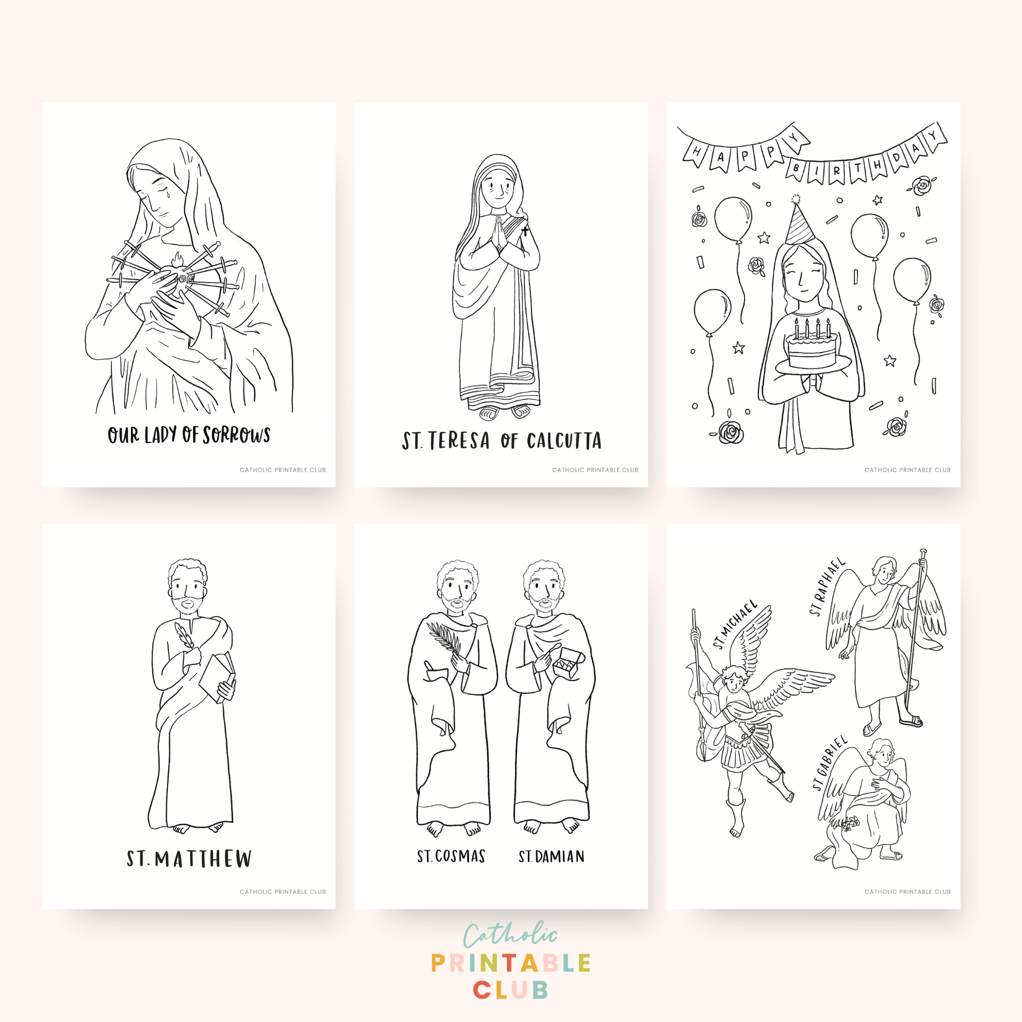 September Printable Pack (Vol. 1) | Catholic Coloring Pages, Saint Stories, and Activities