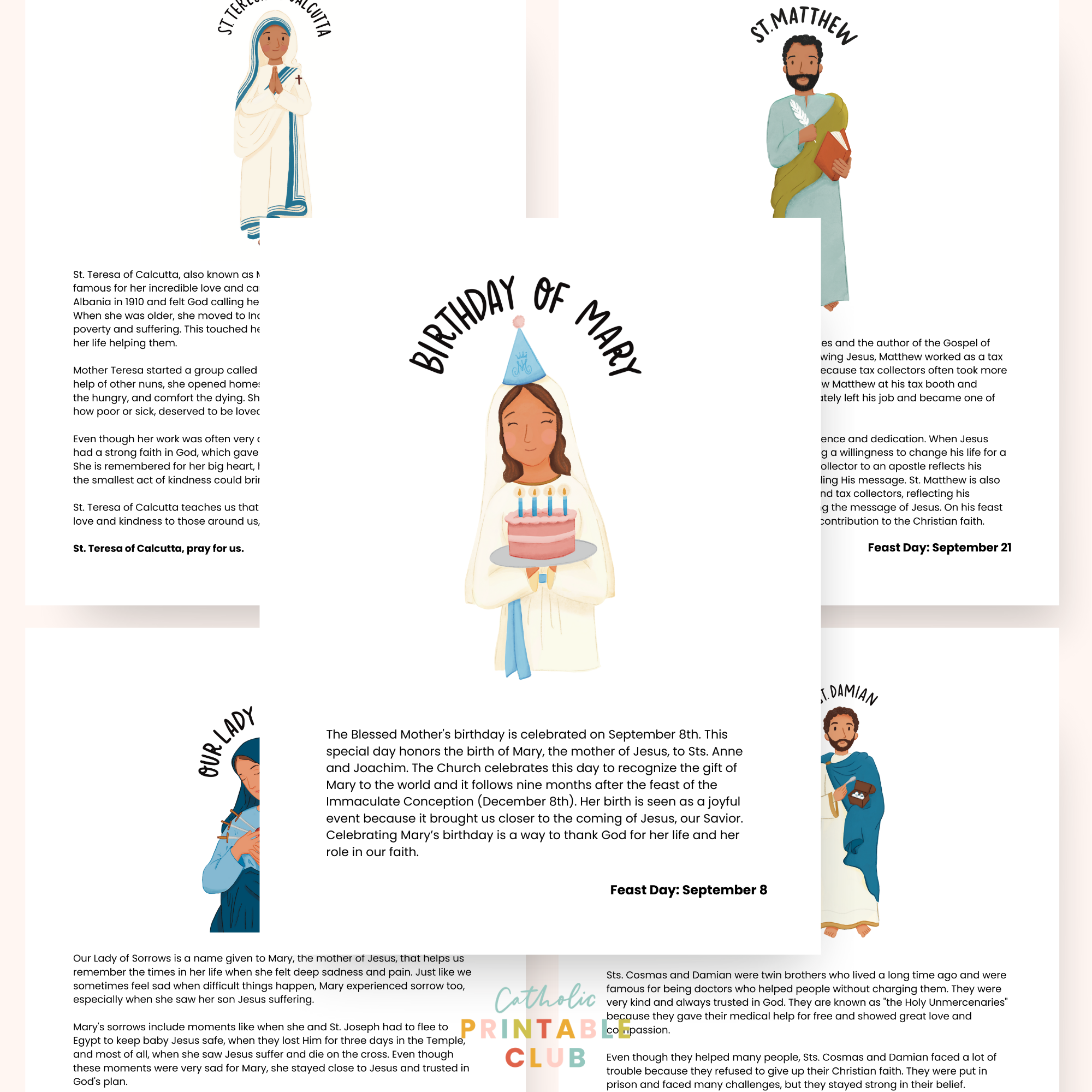 September Printable Pack (Vol. 1) | Catholic Coloring Pages, Saint Stories, and Activities