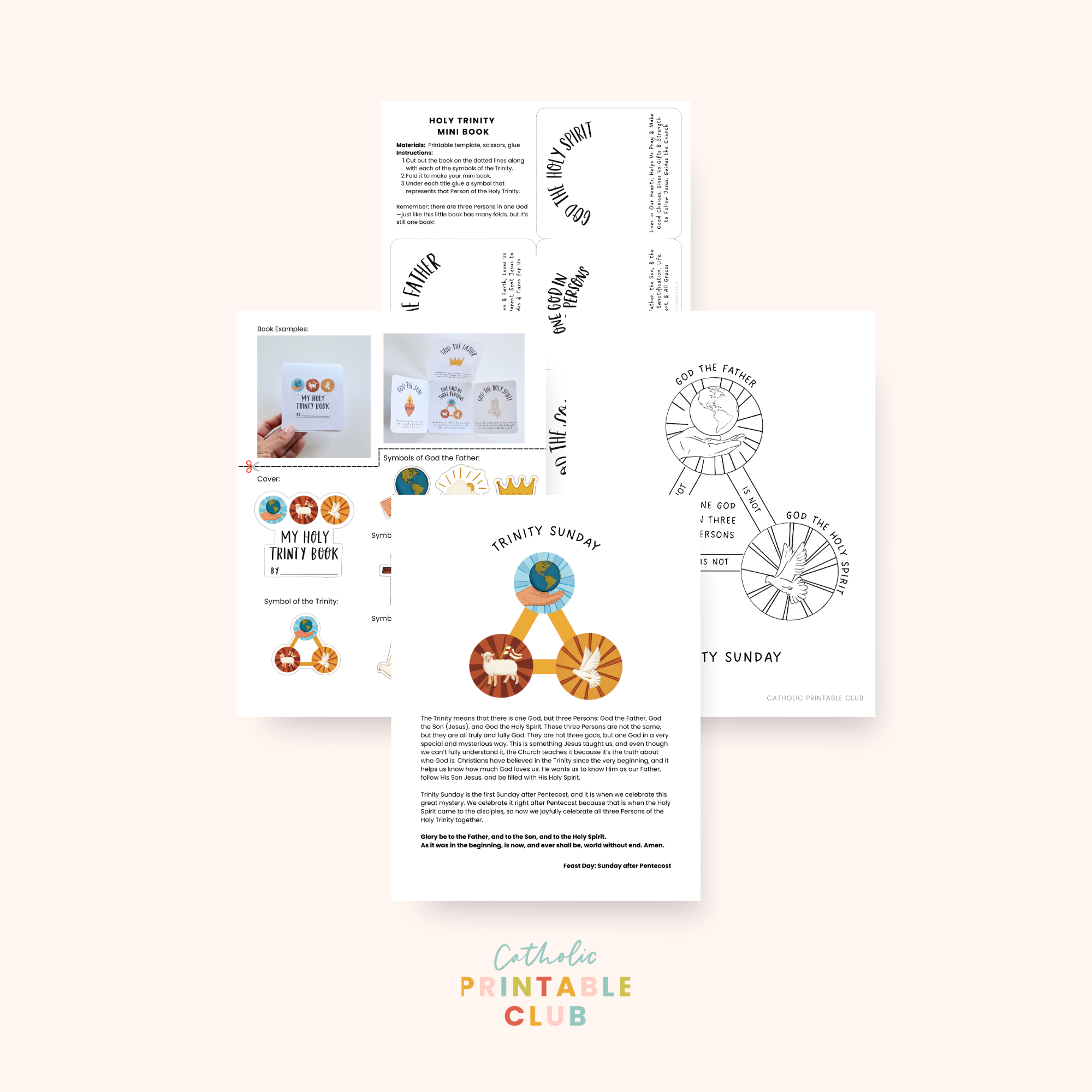 Trinity Sunday Activity Bundle: Coloring Page & Mini Book