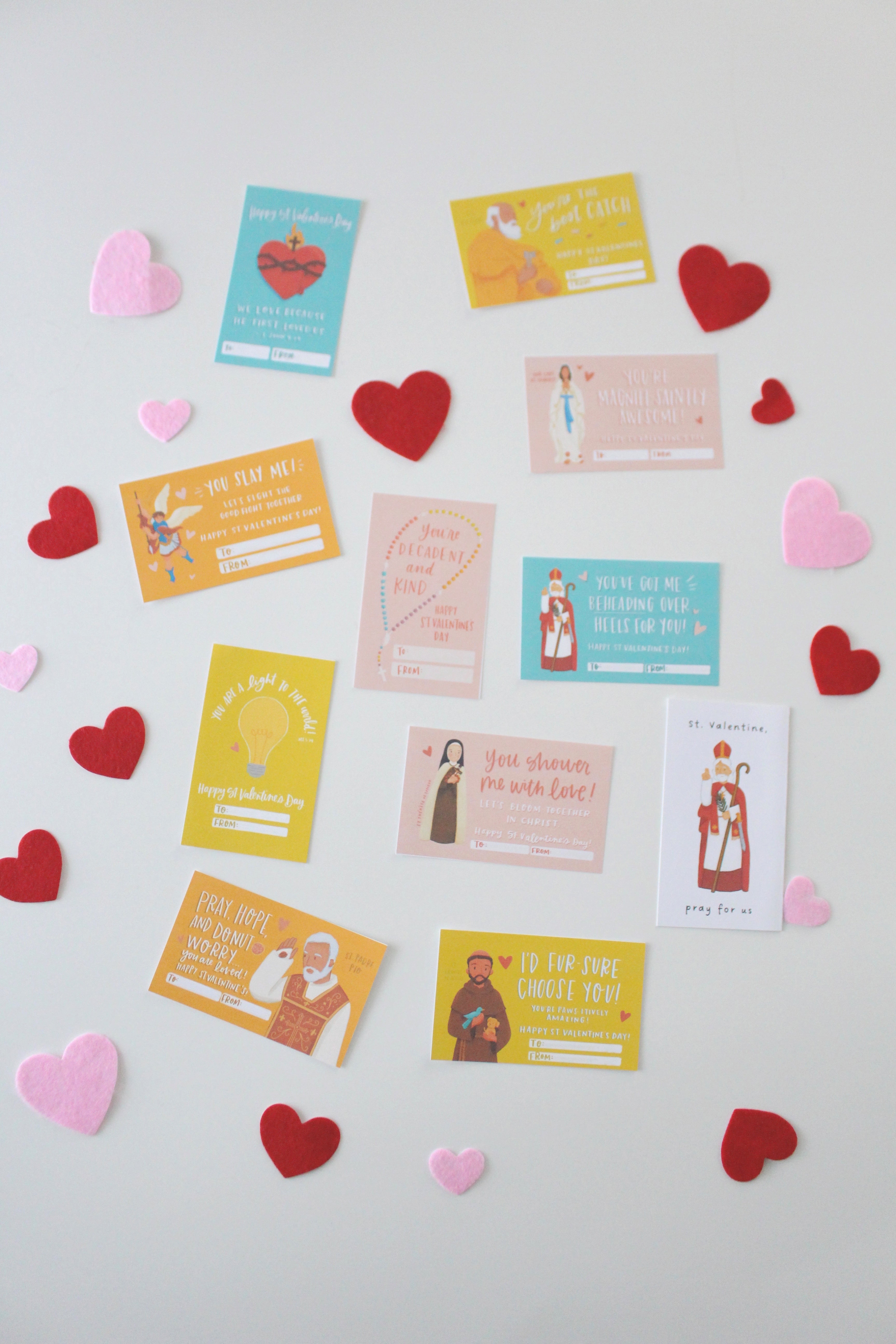 St. Valentine Party Printable Kit, Exchange Cards