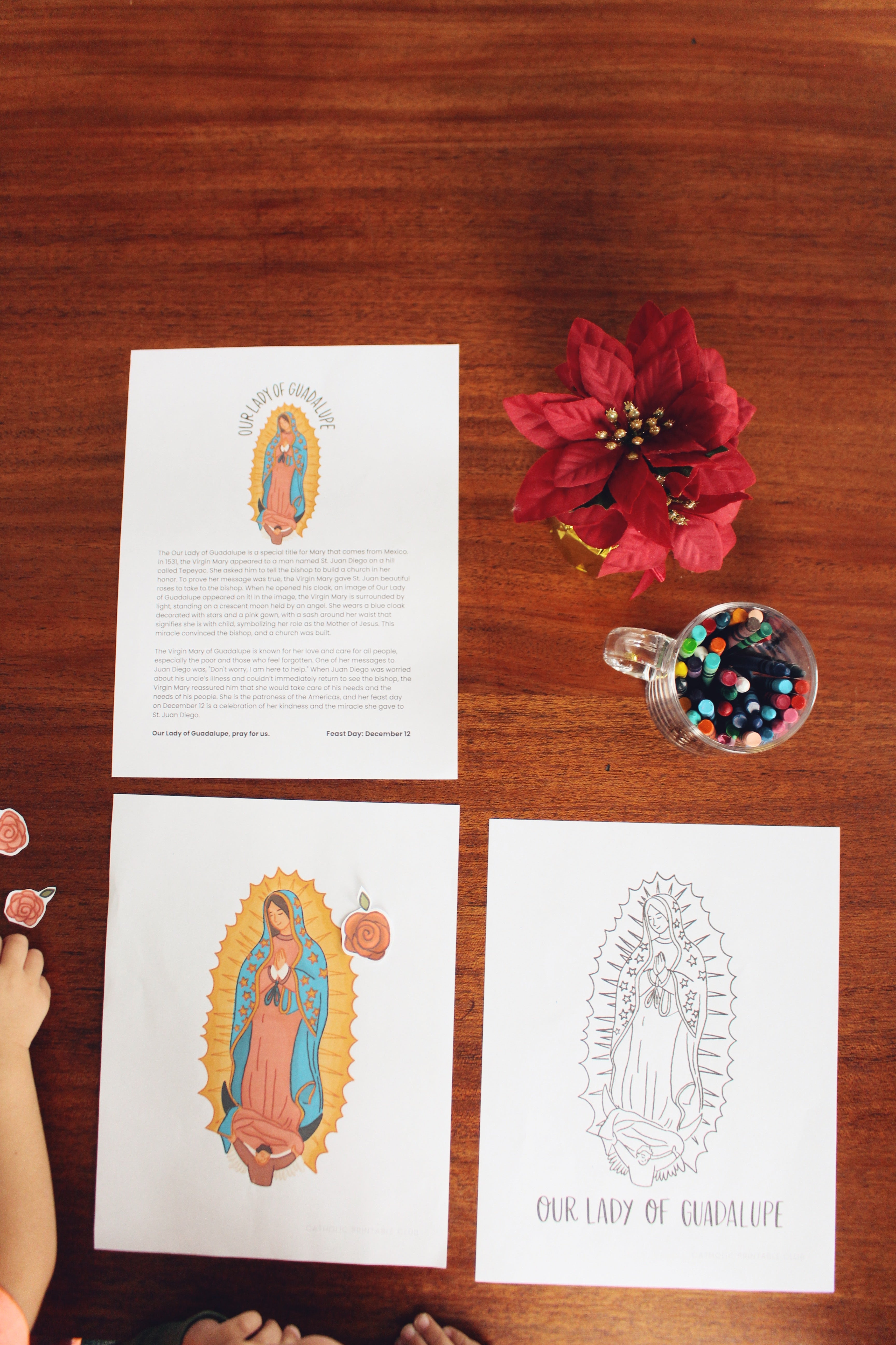 Our Lady of Guadalupe Activity Bundle: Coloring Page & Rose Craft