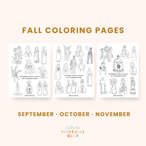 Fall with the Saint Coloring Pages - Catholic Printable Club