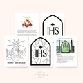 Holy Name of Jesus Activity Bundle: Coloring Page & Stained Glass Window Craft
